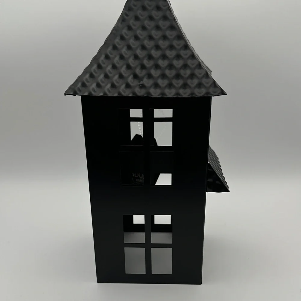 Metal Haunted House Tea Light Decor